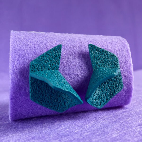 Hexagon MUTrigami  sculpted handmade earrings