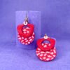 Dangle Red pink texture handmade bold earrings - Image 2