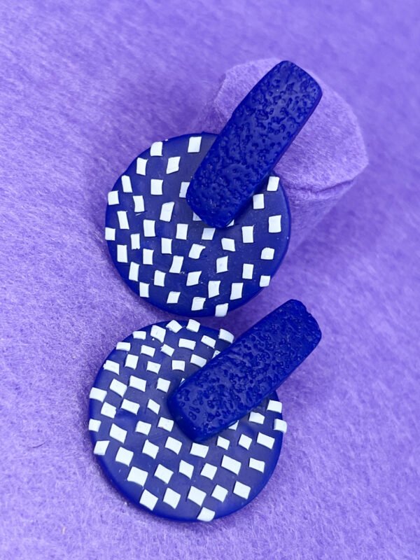 Blue textured Handmade Earrings