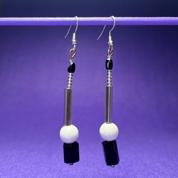 White & black handmade earrings