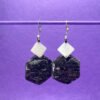 Black and white glossy handmade earrings